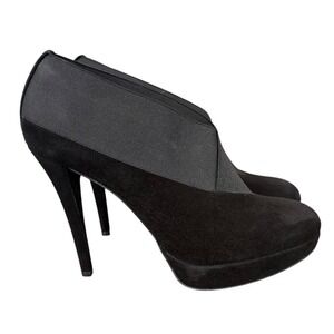 STUART WEITZMAN Black Suede Elastic Platform Heel Ankle Booties Size 9